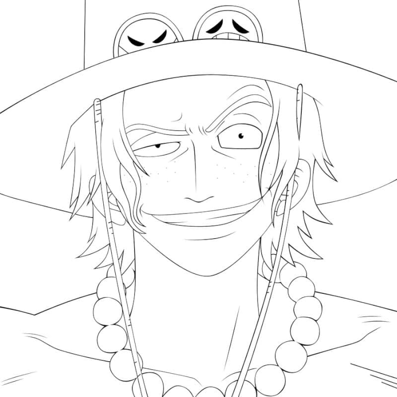 Desenho de Portgas D Ace de One Piece para Colorir