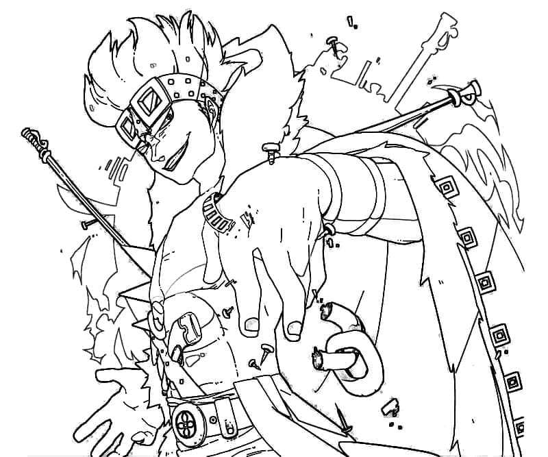 Desenho de Eustass Kid de One Piece para Colorir