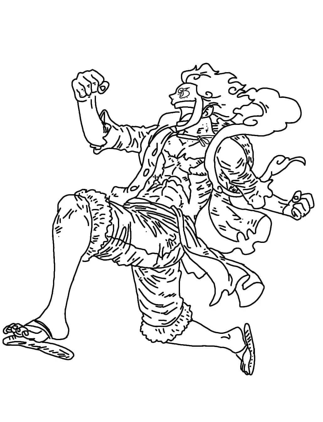 Desenho de Gear 5 Luffy One Piece para Baixar