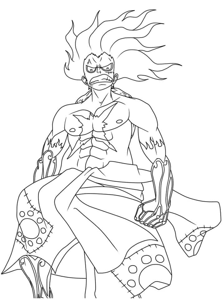 Desenho de Luffy Gear 4 para Colorir Gratuitamente