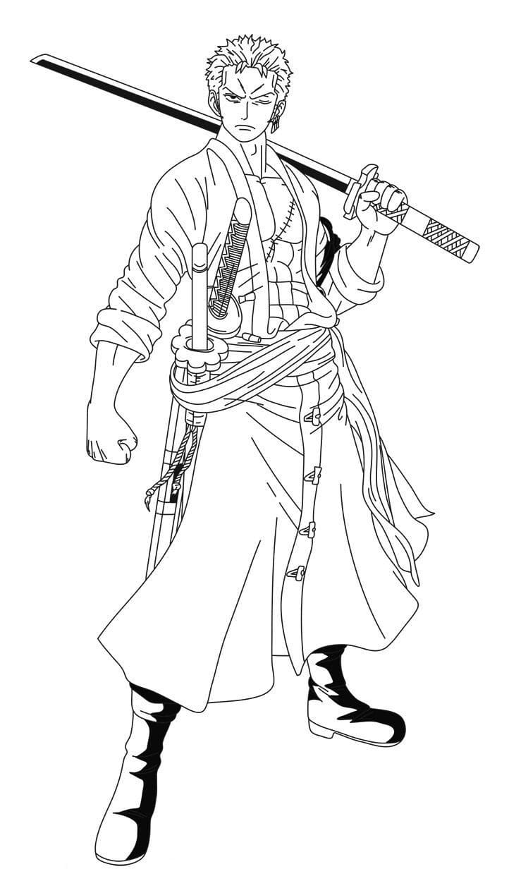 Desenho de Roronoa Zoro One Piece para Colorir