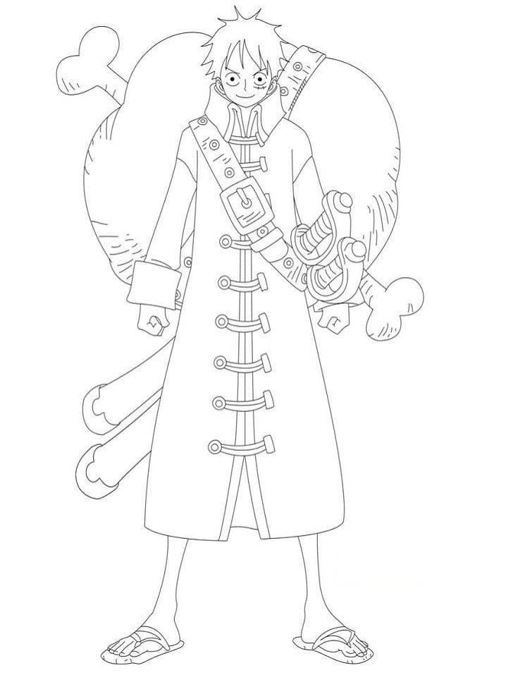 Desenho Imprimivel de Monkey D Luffy para Colorir