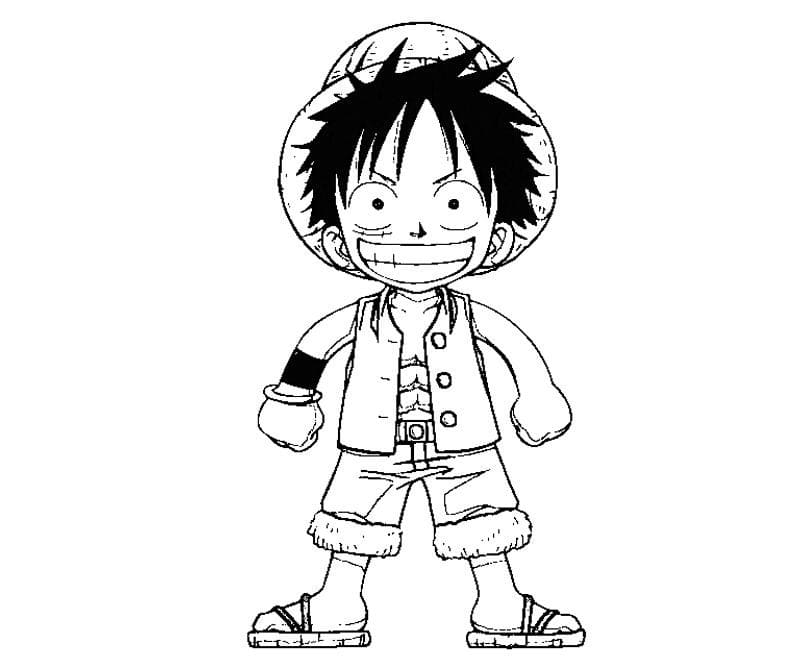 Desenho Luffy Fofo para Colorir
