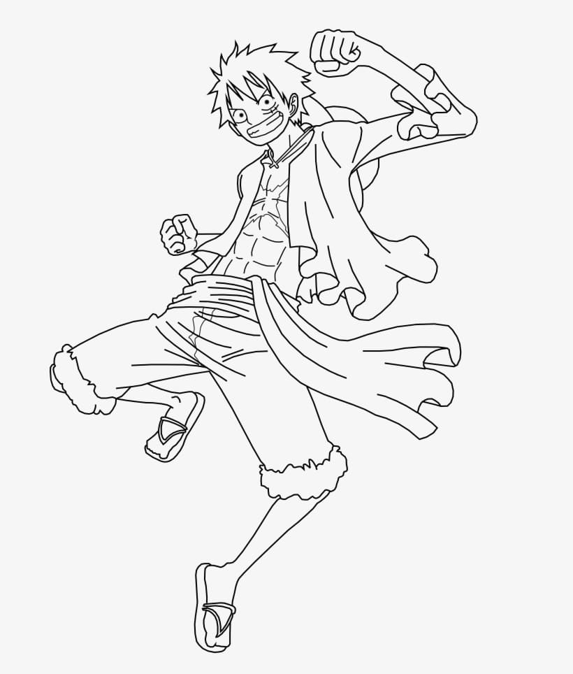 Desenho Luffy Gear 5 One Piece para Colorir