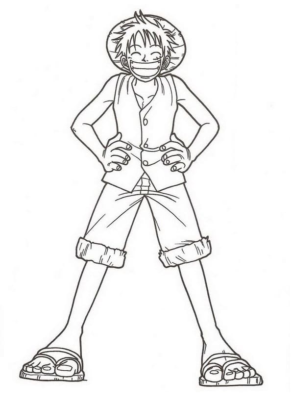 Desenho Luffy One Piece Baixar Grátis para Colorir