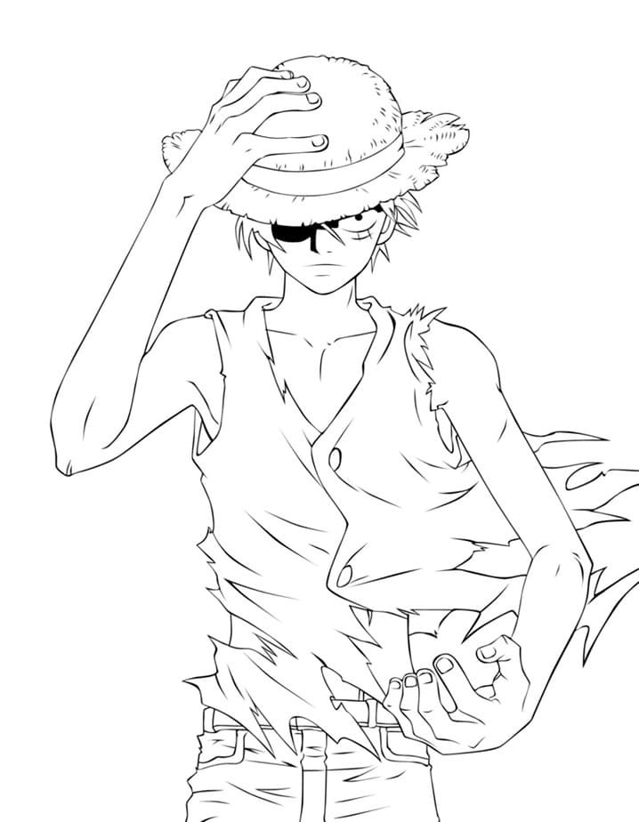 Desenho Luffy One Piece Download Pdf para Colorir