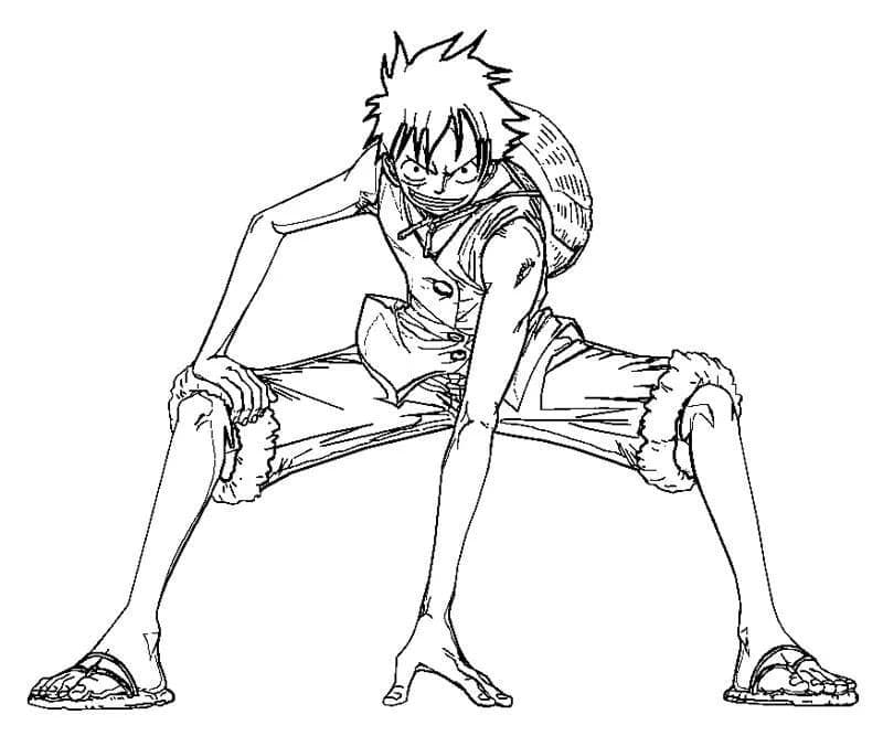 Desenho Luffy One Piece Imprimivel para Pintar