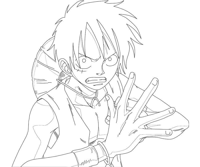 Desenho Luffy One Piece para Colorir Lápis de Cor
