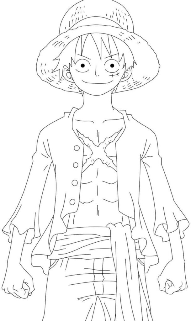 Desenho Monkey D Luffy para Colorir