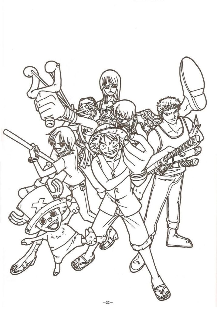 Desenho One Piece Baixar Grátis para Colorir