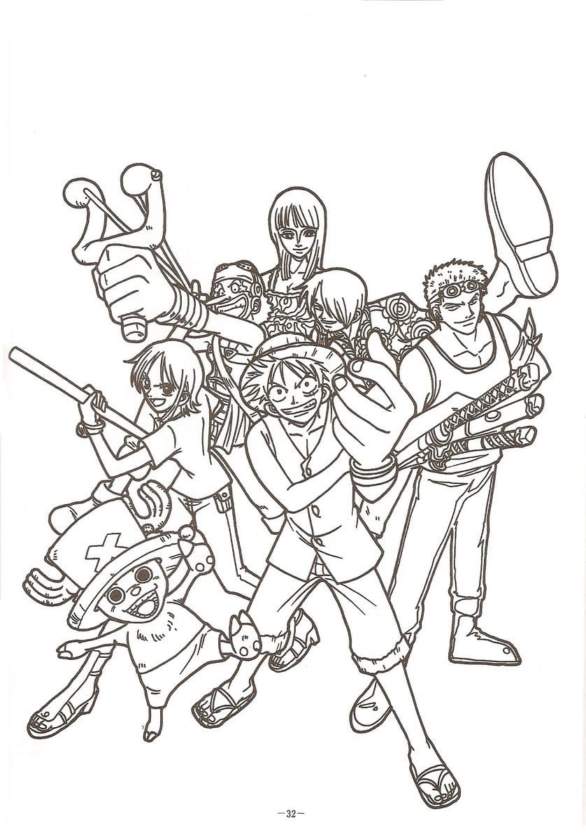 Desenho One Piece Baixar Grátis para Colorir