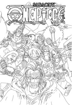 Desenho One Piece Imprimível para Pintar