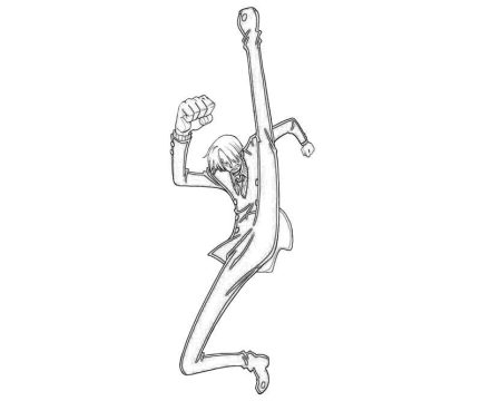 Desenho One Piece para Colorir Tinta Guache