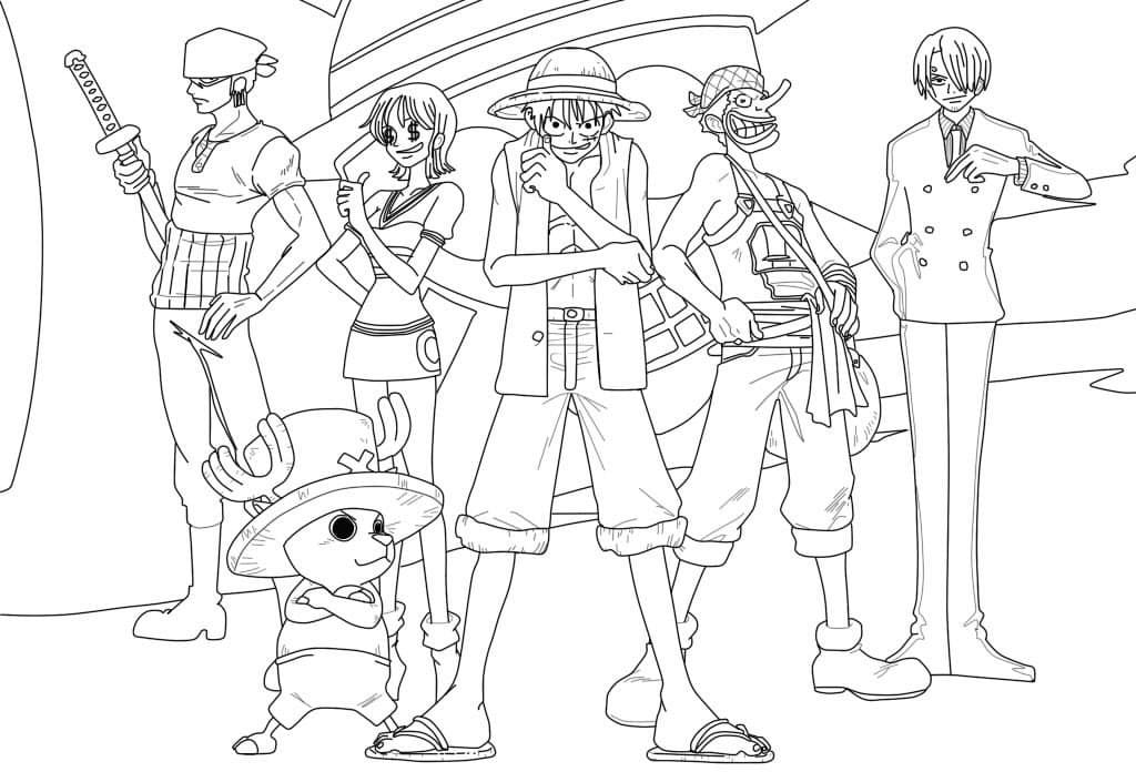 Desenho Personagens de One Piece para Colorir