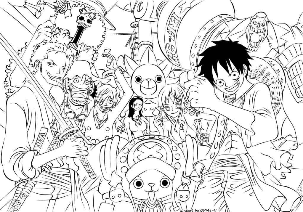 Desenho Personagens One Piece para Colorir