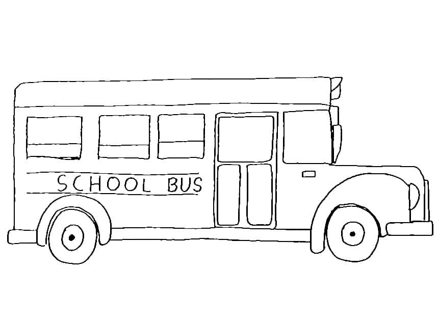 Desenho de Belo Ônibus Escolar para Colorir