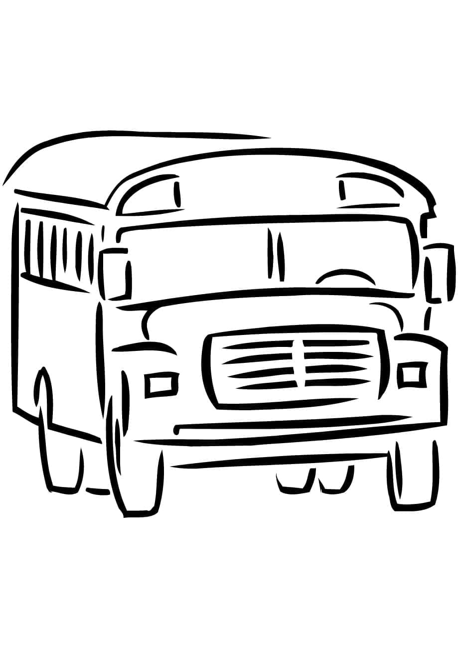Desenho de Imagem do Ônibus Escolar para Colorir