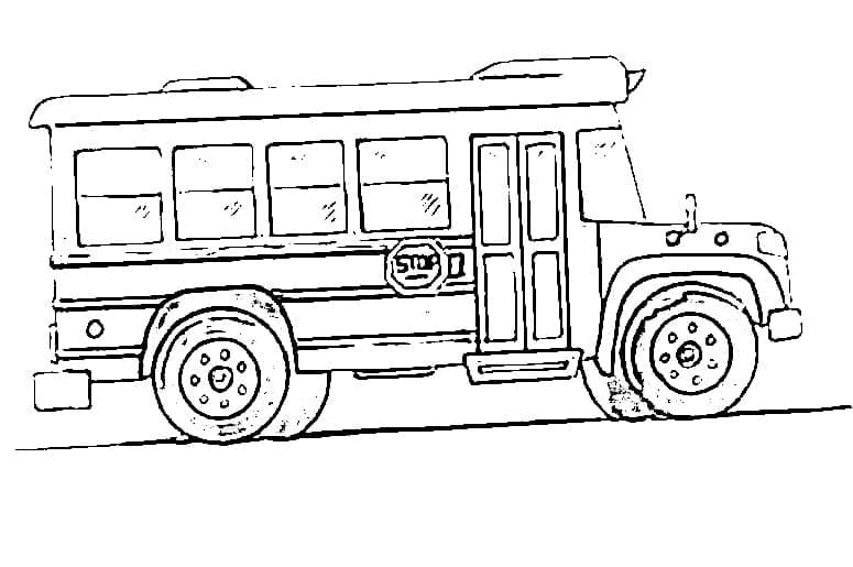 Desenho de Imprimivel Ônibus Escolar para Crianças para Colorir