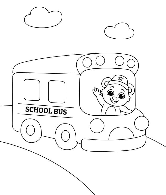Desenho de Lindo Ônibus Escolar para Colorir