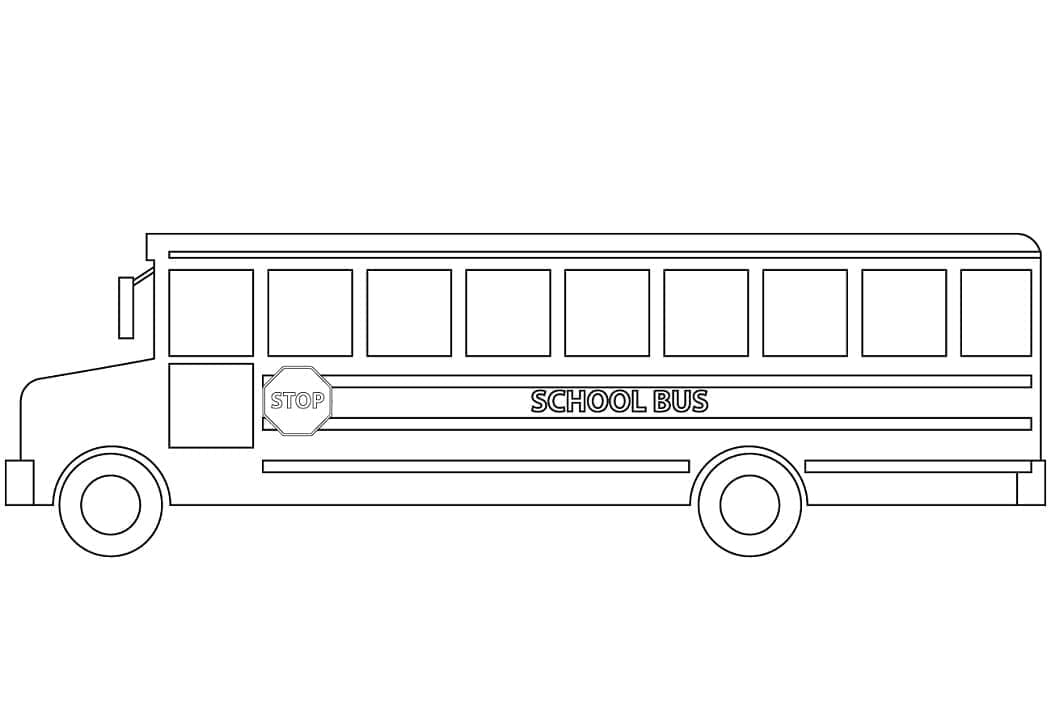 Desenho de Ônibus Escolar Básico para Colorir