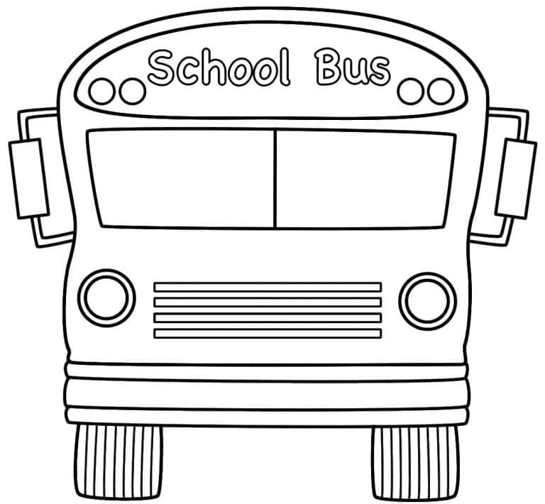 Desenho de Ônibus Escolar Fácil para Colorir