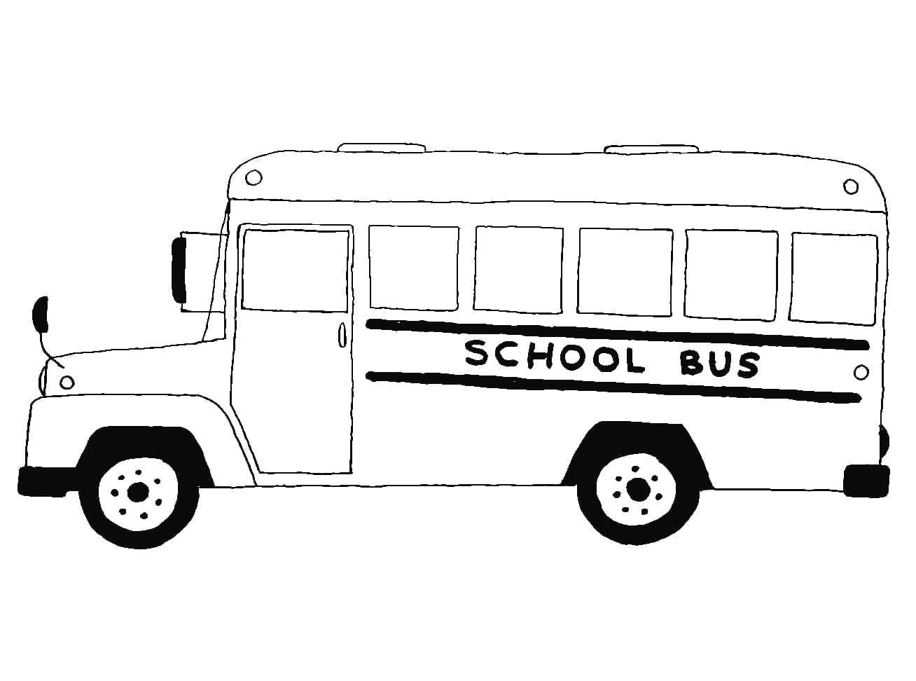 Desenho de Ônibus Escolar Grátis para Colorir