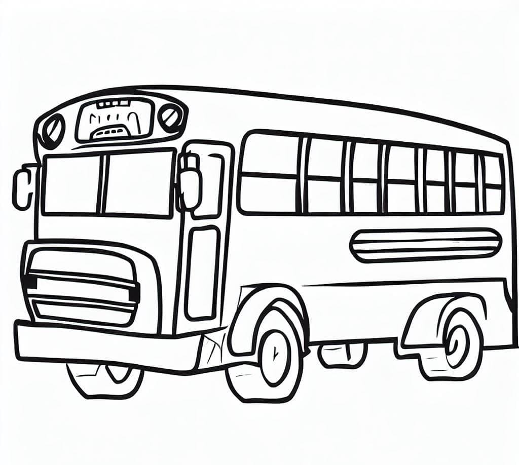 Desenho de Ônibus Escolar Imprimivel para Crianças para Colorir