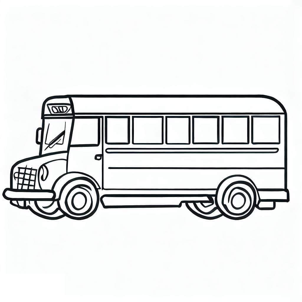 Desenho de Ônibus Escolar Normal para Colorir