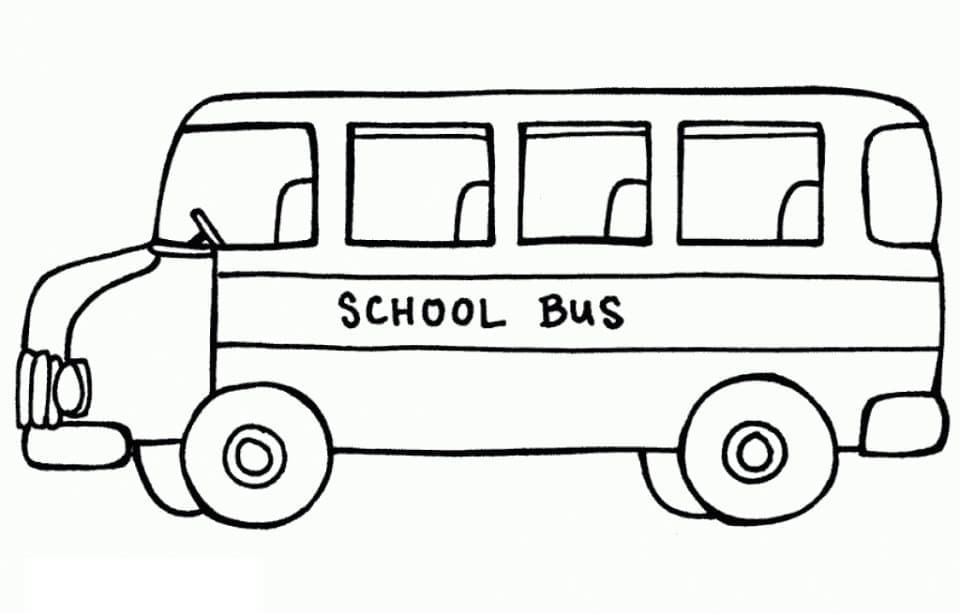 Desenho de Ônibus Escolar para Crianças para Colorir