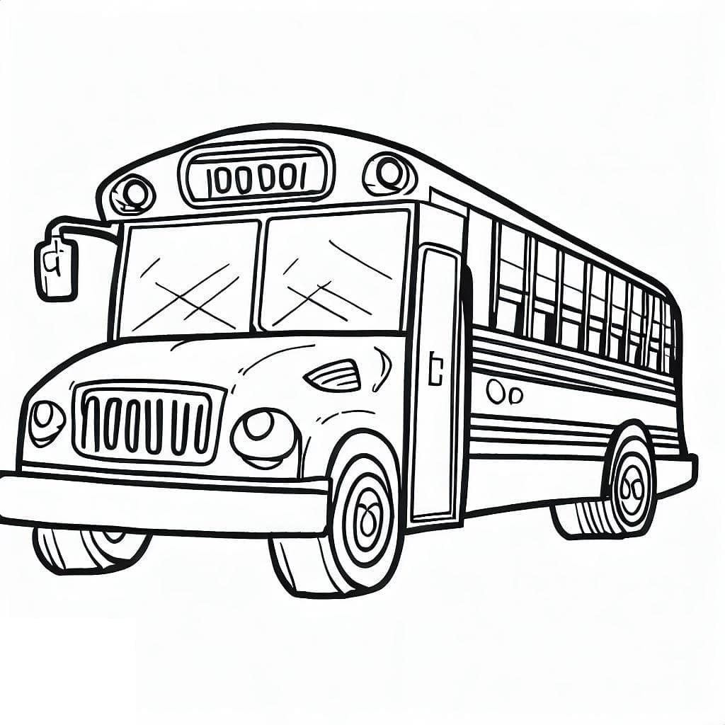 Desenho de Ônibus Escolar Perfeito para Colorir