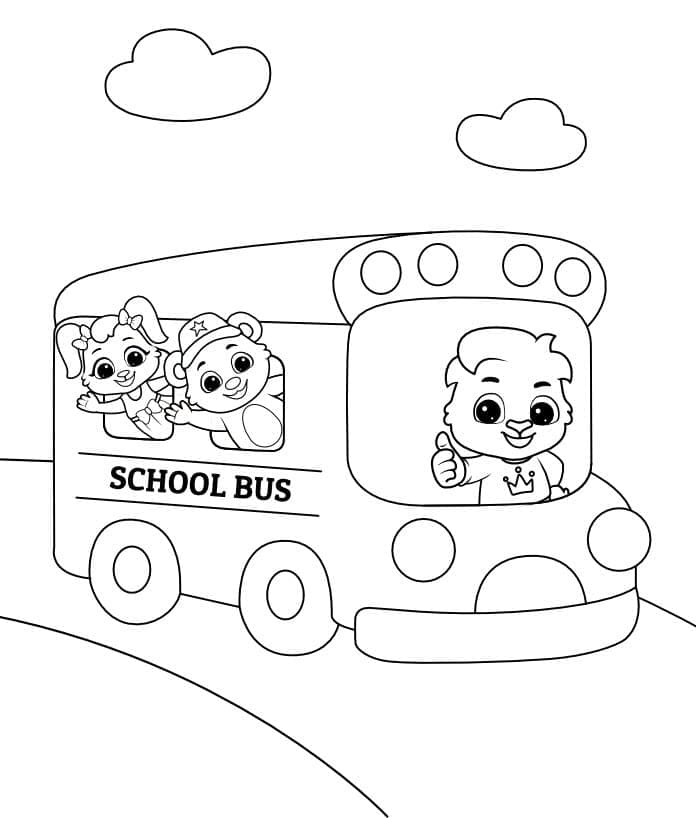Desenho de um Lindo Ônibus Escolar para Colorir