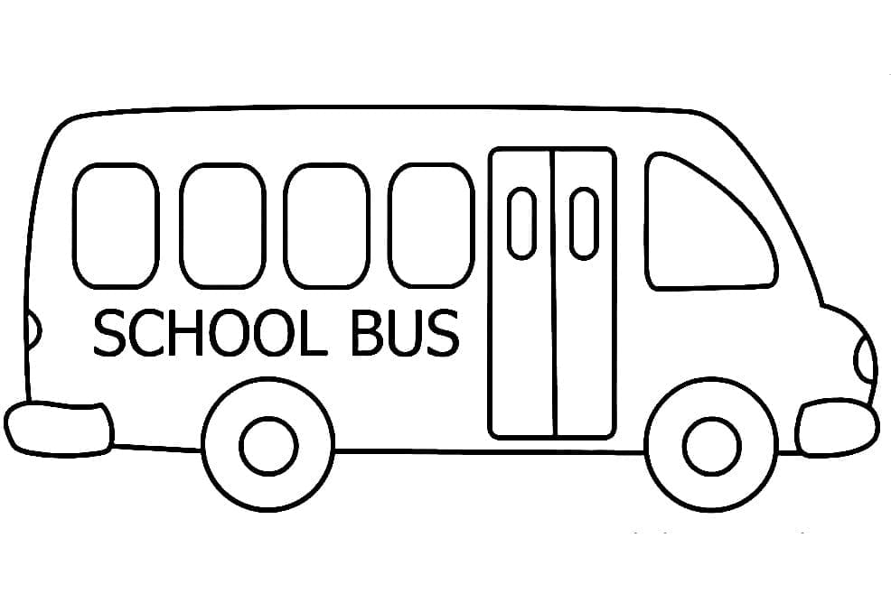 Desenho de um Ônibus Escolar Fácil para Colorir
