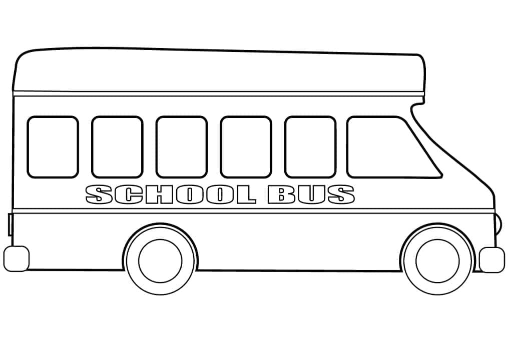 Desenho de um Ônibus Escolar Normal para Colorir