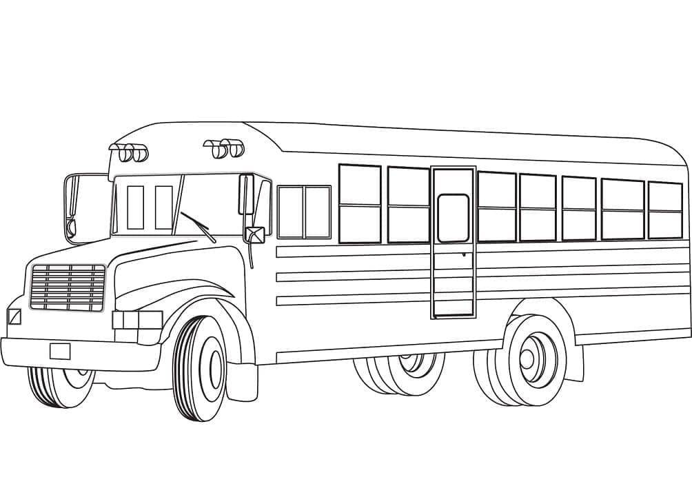 Desenho de um Ônibus Escolar Perfeito para Colorir