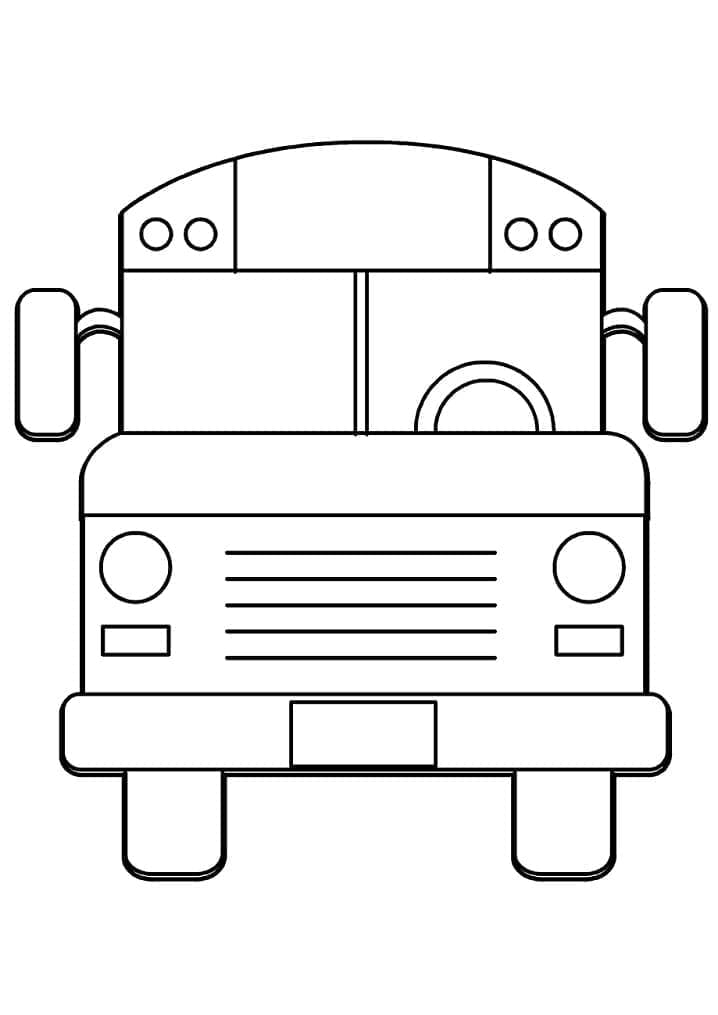 Desenho de um Ônibus Escolar Simples para Colorir