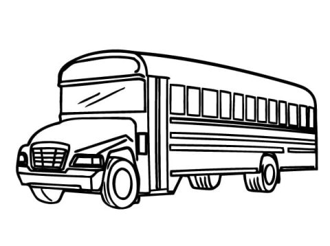 Desenho Ônibus Escolar 11 para Colorear