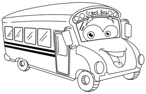 Desenho Ônibus Escolar 12 para Colorear