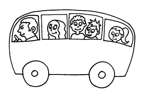 Desenho Ônibus Escolar 4 para Colorear