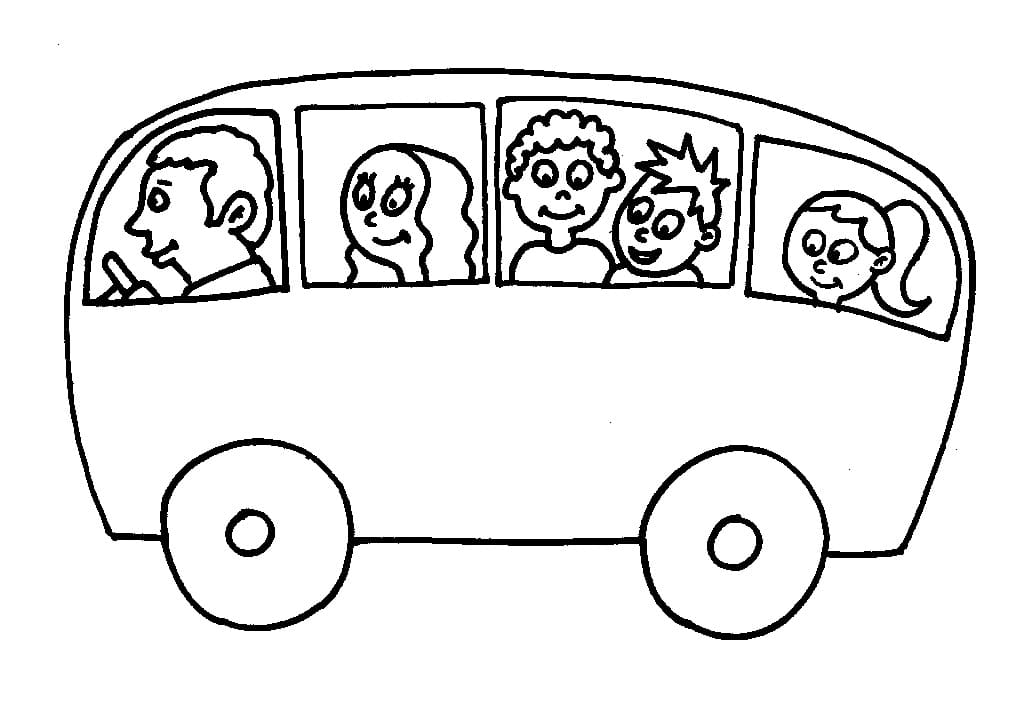 Desenho Ônibus Escolar 4 para Colorear
