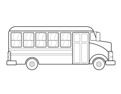 Desenho Ônibus Escolar 6 para Colorear