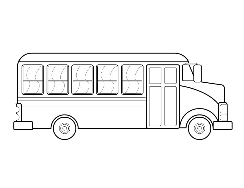 Desenho Ônibus Escolar 6 para Colorear