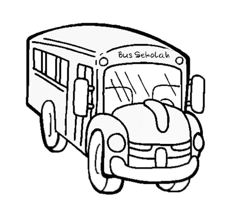 Desenho Ônibus Escolar 9 para Colorear