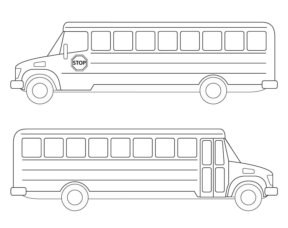 Desenho Ônibus Escolar para Colorear