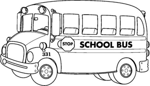 Desenho Pdf de Ônibus Escolar para Imprimir e Pintar