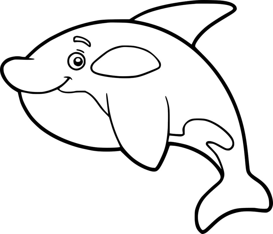 Desenho de Orca Adorável para Colorir