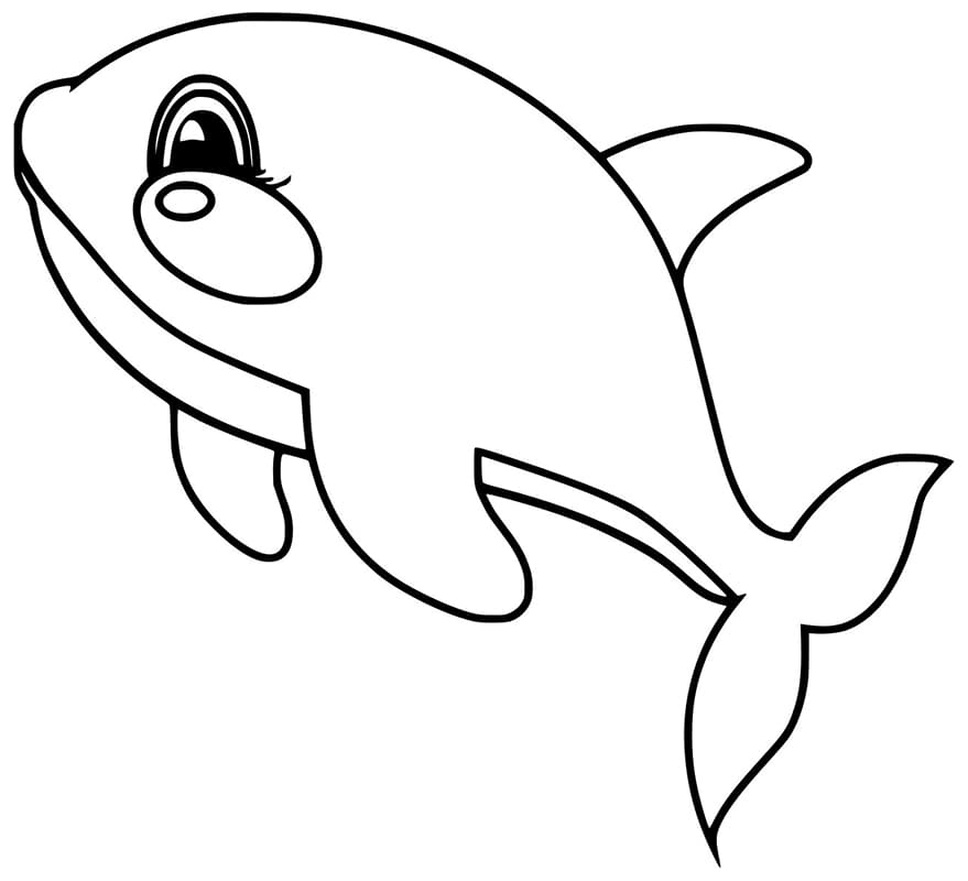 Desenho de uma Orca Fofa para Colorir