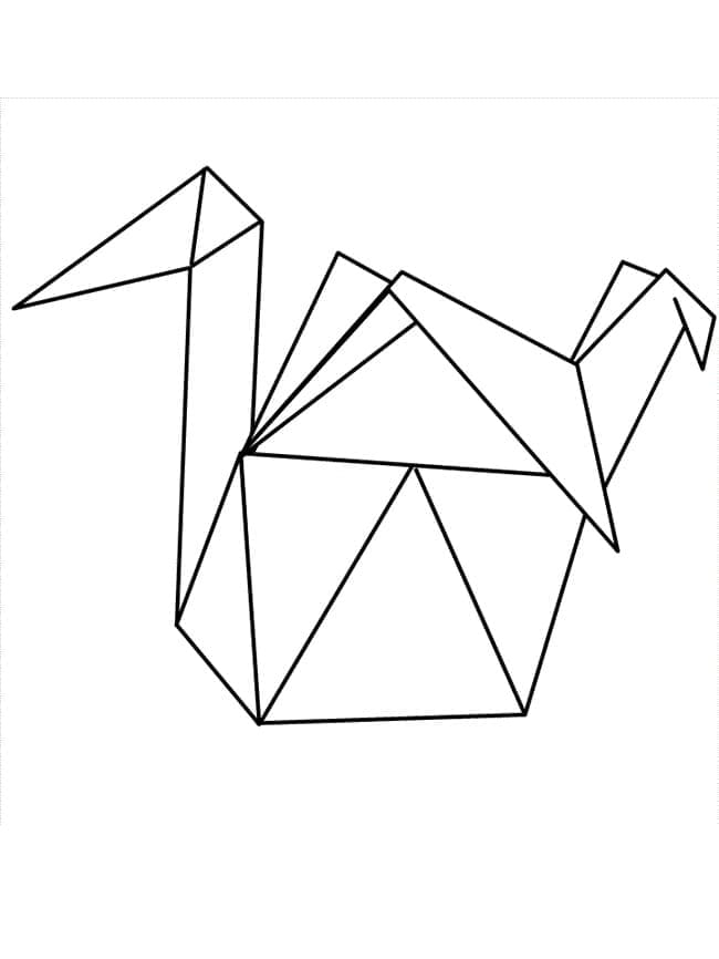 Desenho de Origami Guindaste para Colorir