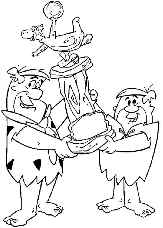 Desenho Fred Flintstone e Barney para Colorir