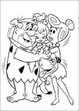 Desenho Pdf Imprimível dos Flintstones para Colorir