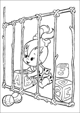 Desenho Pedrita Flintstone para Colorir